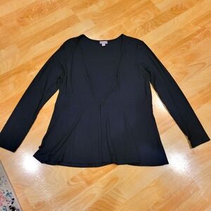 J. Jill Wearever Collection Stretch Black Cardigan Size S